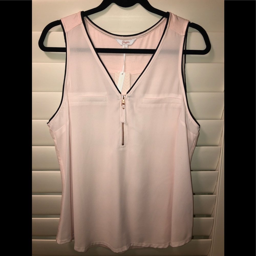Candies Pink & Black Sleeveless Shirt